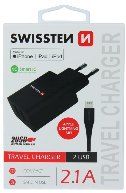 Swissten Smart IC Tīkla Lādētājs 2x