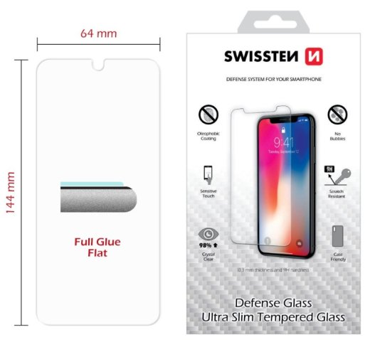 Swissten Ultra Slim Tempered Glass Premium