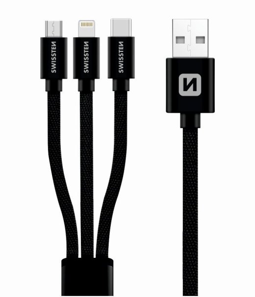Swissten Textile Universal 3in1 USB-C /