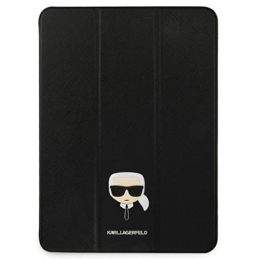 Karl Lagerfeld Saffiano KLFC11OKHK Grāmatveida Maks Planšetdatoram Apple iPad 11" Pro 2021 Melns