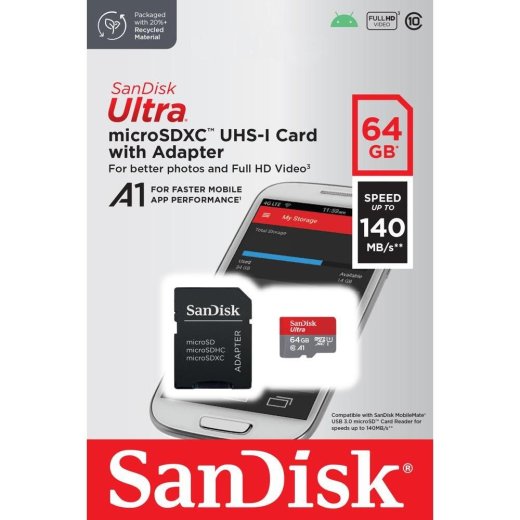 Sandisk Ultra Android microSDXC 64GB 140MB/s