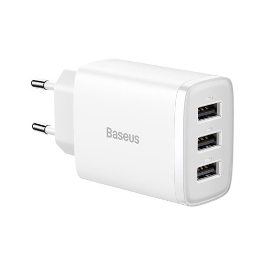 Baseus Kompaktais Lādētājs 3 x USB