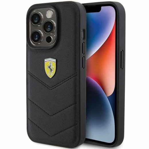 Ferrari Quilted Metal Logo Back Case