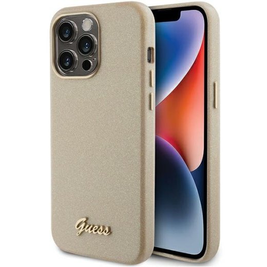 Guess Glitter Glossy Script Back Case