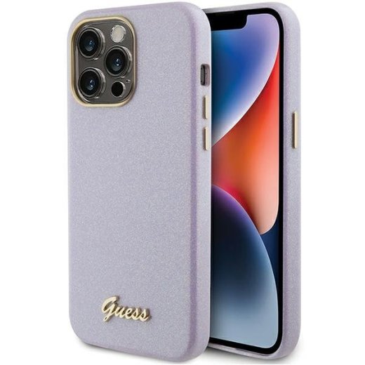 Guess Glitter Glossy Script Back Case