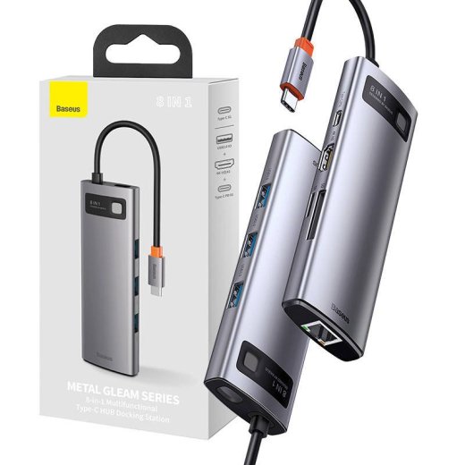 Baseus CAHUB-CV0G Metal Gleam Series 8in1