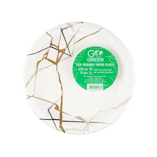 Go Green Papīra Šķīvji 18cm