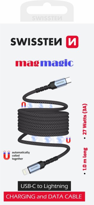 Swissten Magnētiskais Paštinošais USB-C / Lightning