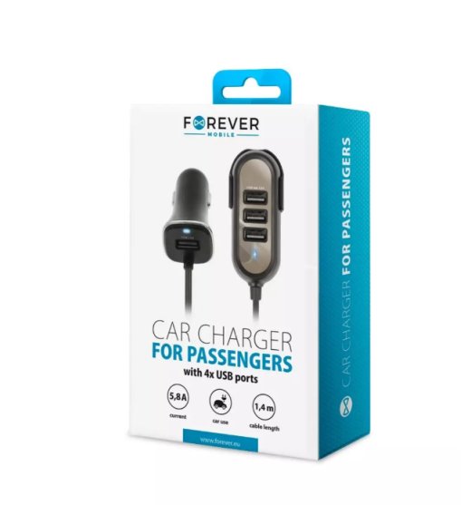 Forever PC-01 Auto Lādētājs 4x USB