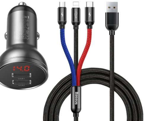 Baseus TZCCBX-0G 24W Automašīnas Lādētājs ar