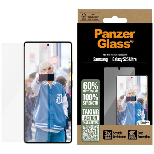 PanzerGlass Ultra-Wide Fit Tempered Glass Aizsargstikls