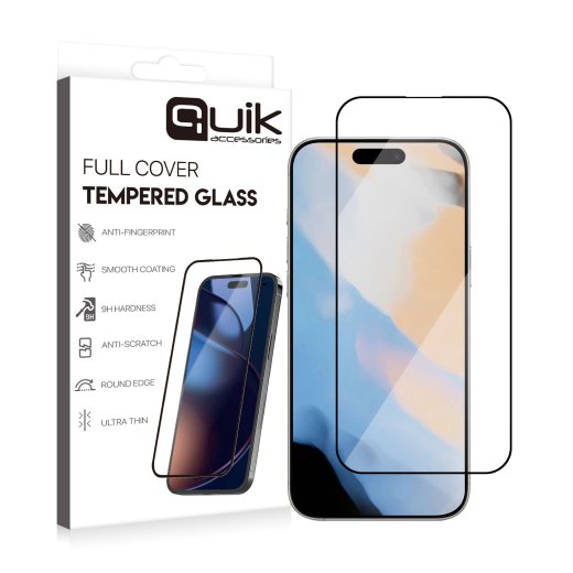 Quik Accessories Full Cover Tempered Glass Aizsargstikls Priekš Apple iPhone 17