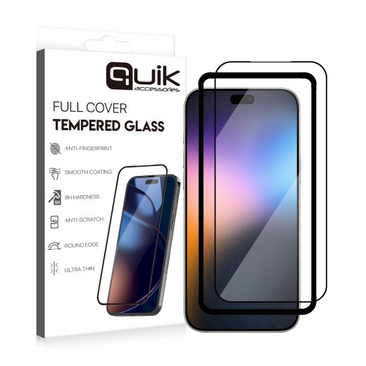 Quik Accessories Full Cover Tempered Glass