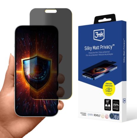 3MK Silky Matt Privacy Protective Film Aizsargplēvīte ekrānam priekš Apple iPhone 17