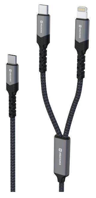 Swissten Textile 2in1 USB-C / Lighting