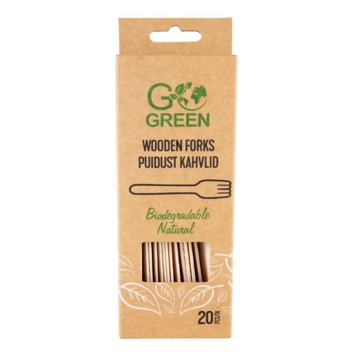 GoGreen 1900960 Koka dakšiņas 20gab