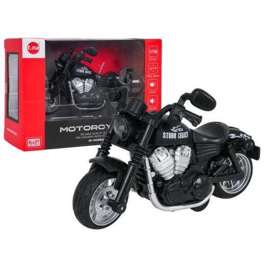 RoGer Metal Motorcycle Black Rotaļlietu motocikls