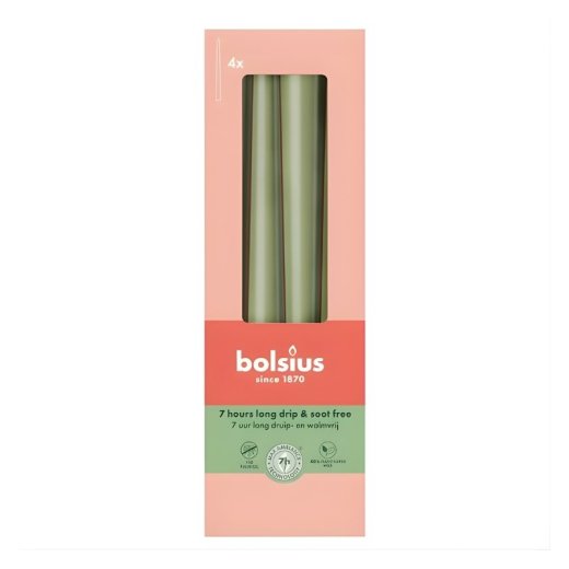 Bolsius Galda Sveces 4gab 245/24mm Olive