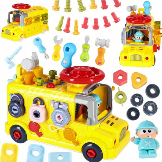 RoGer 6in1 Manipulatīvā Autobusa Rotaļlieta