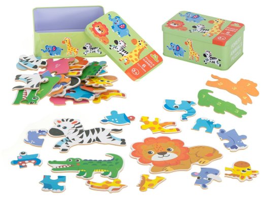 RoGer Safari Dzīvnieku Puzzle Metāla kastītē