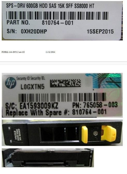 Hewlett Packard Enterprise DRV 600GB HDD