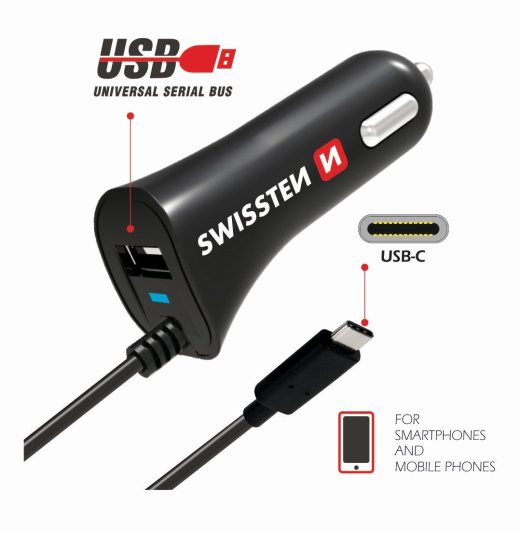 Swissten Premium Auto Lādētājs 12 /