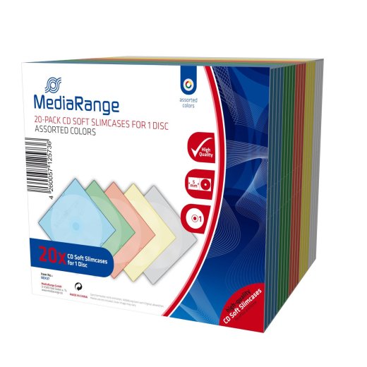 MEDIARANGE CD/DVD Storage Media Case 20pcs