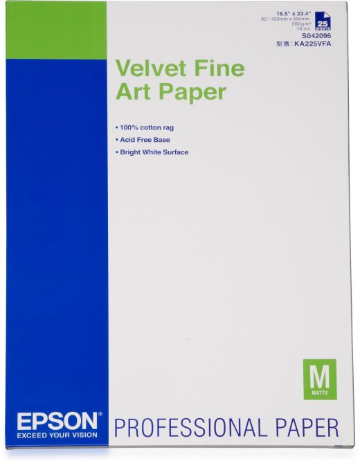 Epson Velvet Fine Art Paper A2