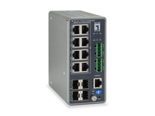LEVELONE Industrial Switch 12-Port L3 Lite