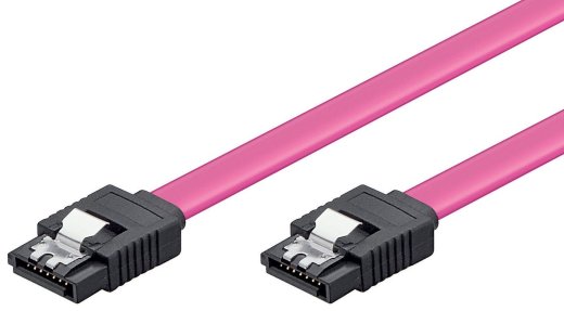 SATA Cable 0,3m with Clip 7-Pole to 7-Pole SATA plugs