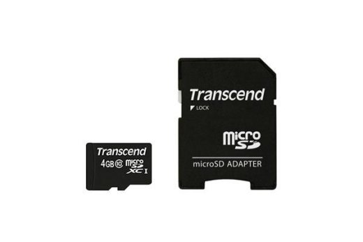 TRANSCEND MicroSD Card SDHC 4GB +