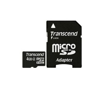 TRANSCEND MicroSD Card SDHC 4GB+Adapter 4