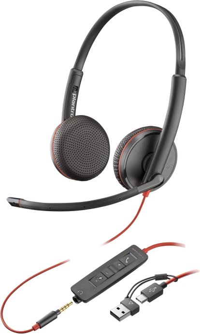 Blackwire 3225 Stereo USB-C Headset +3.5mm Plug +USB-C/A