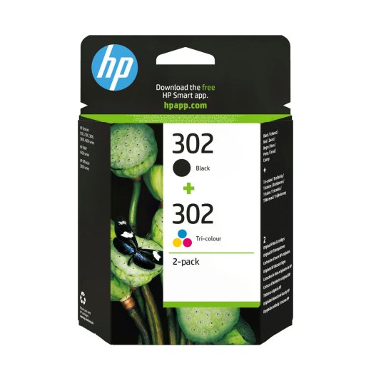 HP 302 2-Pack Black/Tri-Color Original Ink
