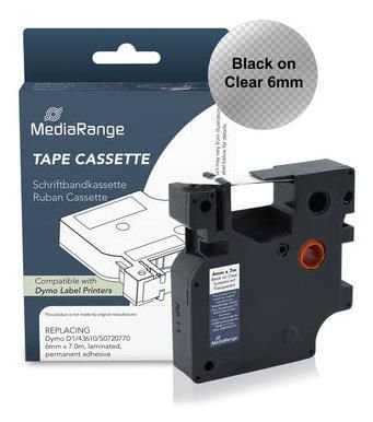 MEDIARANGE Plastic Tape Cassette, For Label