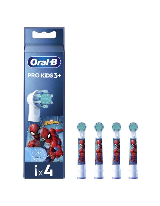 Oral-B Replacement Toothbrush Heads EB10 4 refill Spiderman Heads For kids
