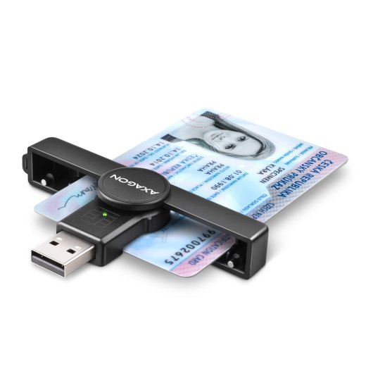AXAGON Foldable pocket USB-A contact Smart/ID