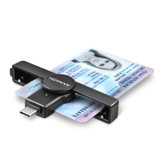 AXAGON Foldable pocket USB-C contact Smart/ID