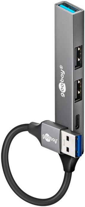 Goobay Slim 4-Port USB Hub, USB-A