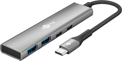 Goobay Slim 4-Port USB Hub, USB-C