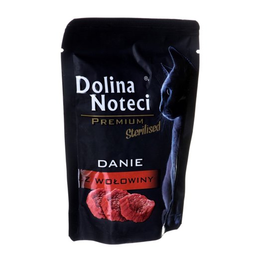 Dolina Noteci premium sterilized beef dish wet food for sterilized cats 85g