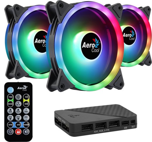 Aerocool DUO12PRO Kit 3xFan 12cm ARGB