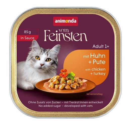 ANIMONDA Vom Feinsten Adult in Sauce Chicken and turkey - wet cat food - 85g