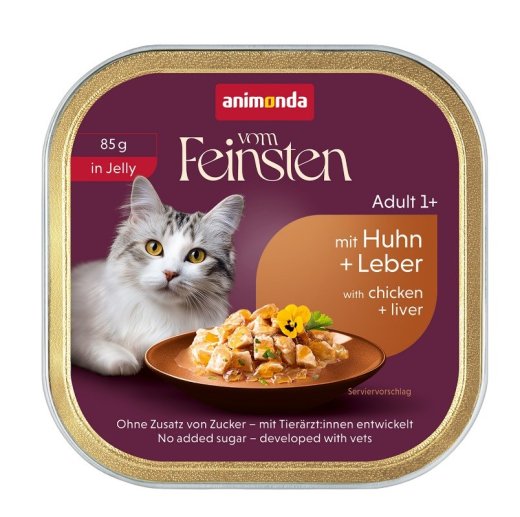 ANIMONDA Vom Feinsten Adult in Jelly Chicken and liver - wet cat food - 85g