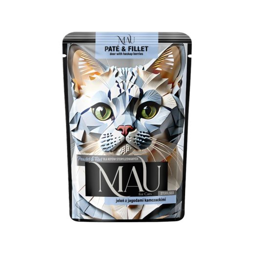 MAU Pate and Fillet Sterilized Deer with haskap berries wet cat food 85g