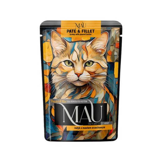 MAU Pate and Fillet Turkey with peanut butter wet cat food 85g