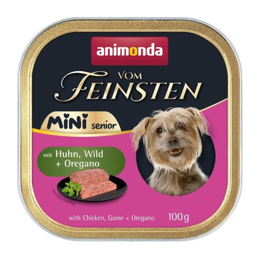 ANIMONDA Vom Feinsten Senior Mini Chicken with Game and Oregano Wet Dog Food - 100g