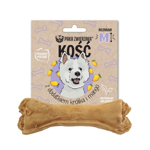 PAKA ZWIERZAKA Bone with rabbit and mango M 12 cm - dog treat - 55g