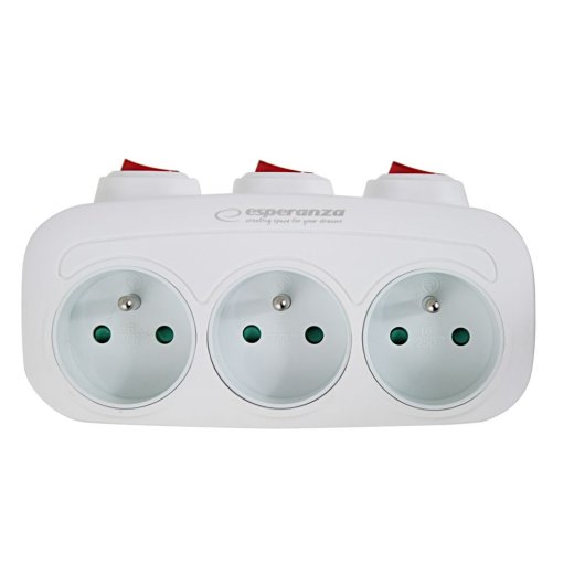 Esperanza ELK307W 3-Socket White Electrical Splitter