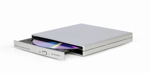 Gembird silver external USB DVD drive
